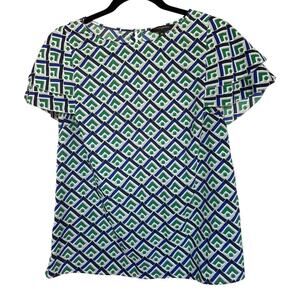 Banana Republic Women's Geo Design Tiered Blouse Size Medium